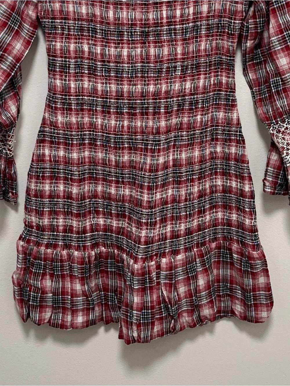 Anthropologie Pilcro Smocked Plaid Mini Dress - Size Small